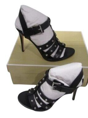 NEW MICHAEL KORS Jagger Studded Stiletto Sandal – Black – Women’s Size 9